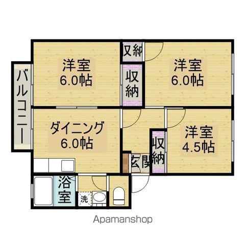 アークガーデン A棟(3DK/2階)の間取り写真