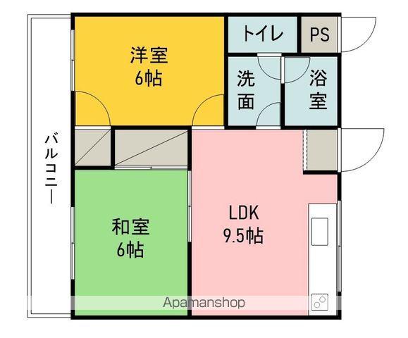 レジデンス市坪(2LDK/7階)の間取り写真