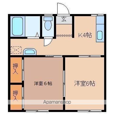 リバティ21 A(2K/2階)の間取り写真