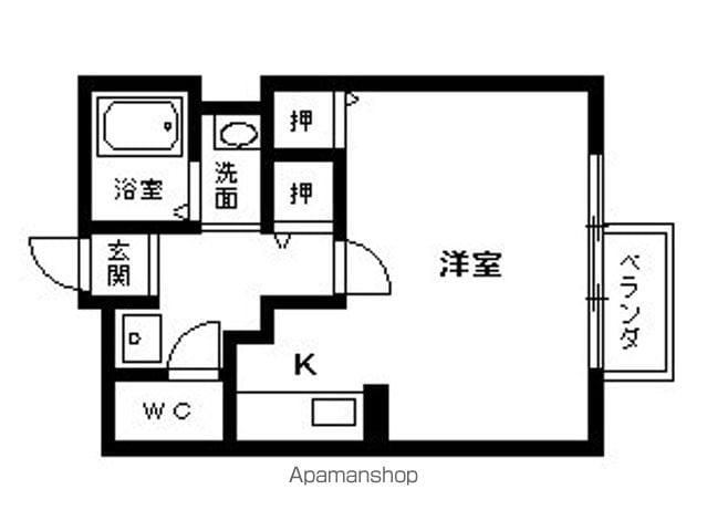 エスポワール一里山(ワンルーム/2階)の間取り写真