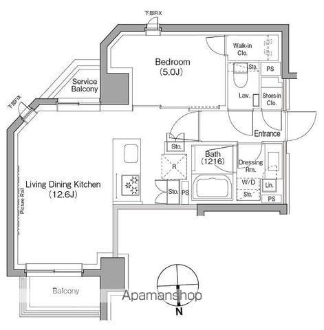 ザ・パークハビオ根岸三丁目(1LDK/7階)の間取り写真