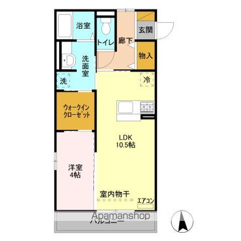 オマージュ A(1LDK/2階)の間取り写真