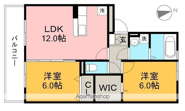 リビングタウン薊野(2LDK/2階)の間取り写真