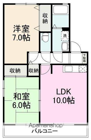 フィーレ松縄(2LDK/1階)の間取り写真
