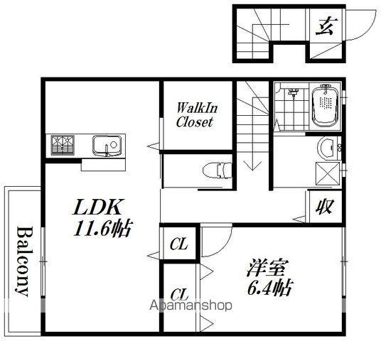 リーフバード(1LDK/2階)の間取り写真