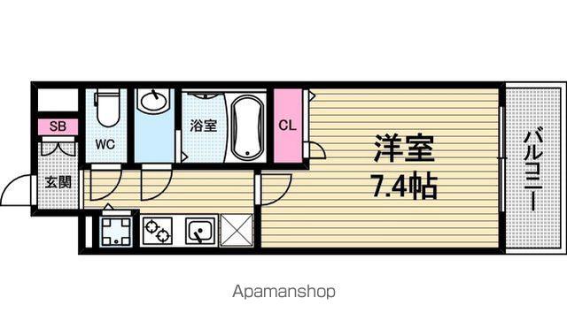 アーバネックス大阪城ウエスト(1K/8階)の間取り写真