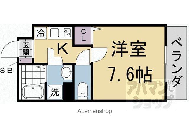 GRANDECOURT立命館U.イーストI(1K/1階)の間取り写真