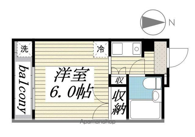 メゾン・ド・ルワージュ(ワンルーム/3階)の間取り写真