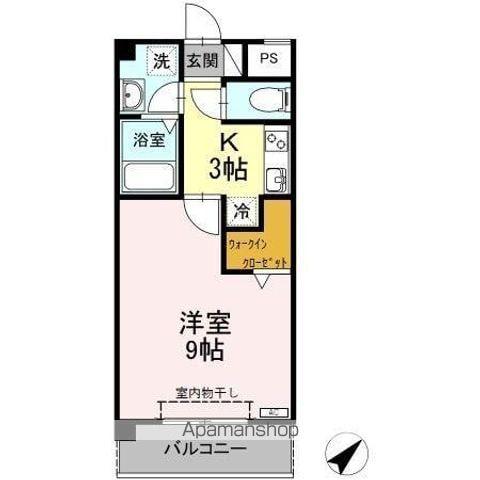 ウィング青山(1K/1階)の間取り写真