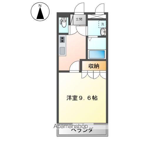 グランディール城山(1K/2階)の間取り写真