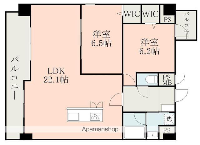 ELGRAND菊陽Ⅱ(2LDK/10階)の間取り写真
