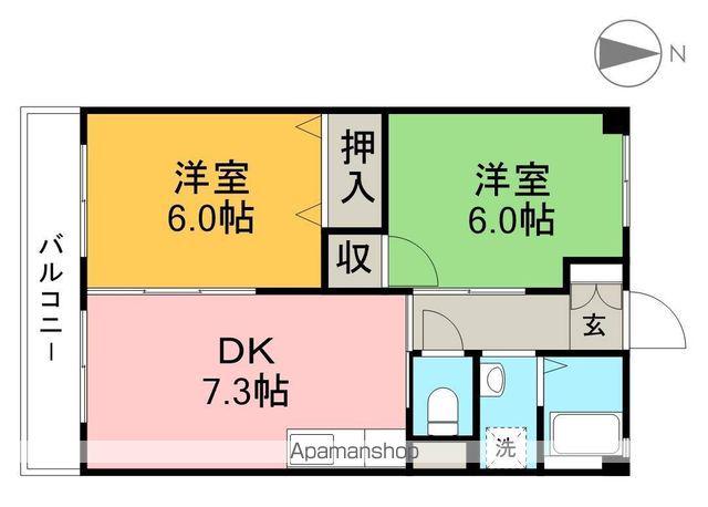 木の丸グリーンハイツ(2DK/2階)の間取り写真