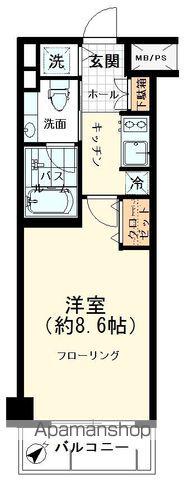 メゾンカルム西新宿(1K/2階)の間取り写真