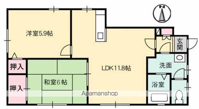 グランコート久万ノ台L(2LDK/1階)の間取り写真