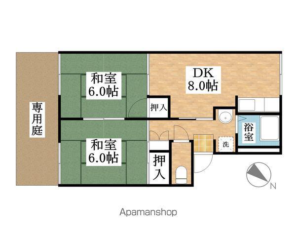 メゾン高雄(2DK/1階)の間取り写真