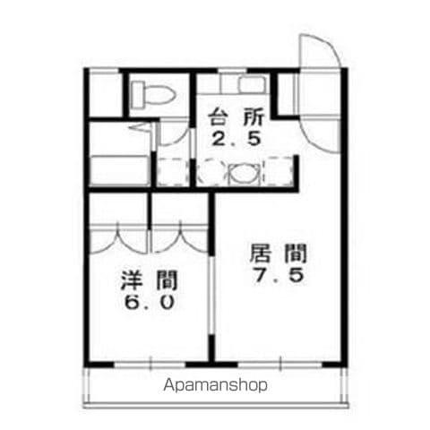 シャルムアクアマリーン(1LDK/2階)の間取り写真