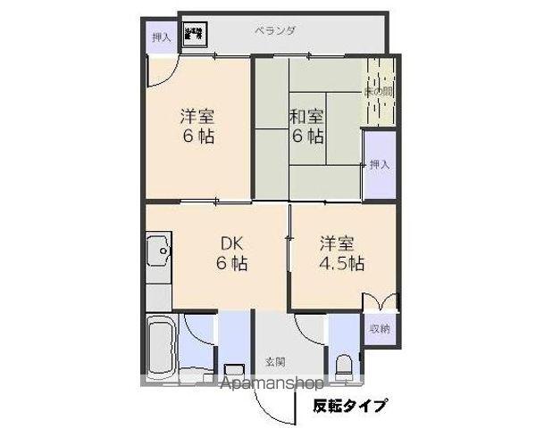 第2ヒンデンハイツ(3DK/2階)の間取り写真