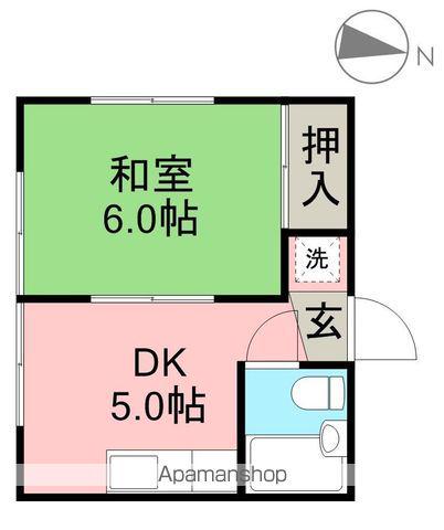 英ハイツ(1DK/2階)の間取り写真
