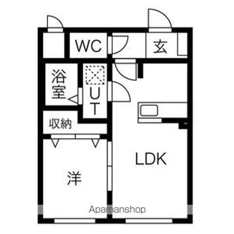 R-FREE厚別(1LDK/1階)の間取り写真