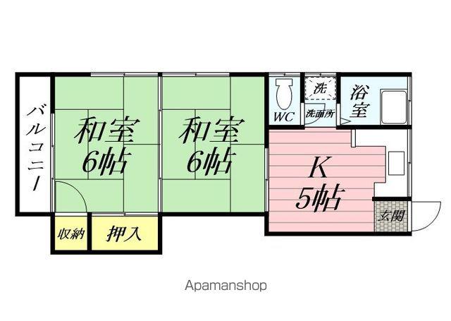 三栄荘(2K/2階)の間取り写真