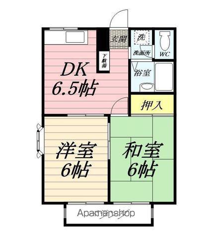 エステート笹尾(2DK/2階)の間取り写真