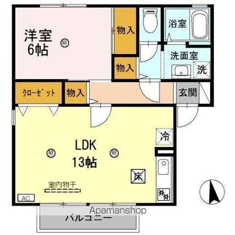 ヴェーデルⅡ(2DK/1階)の間取り写真
