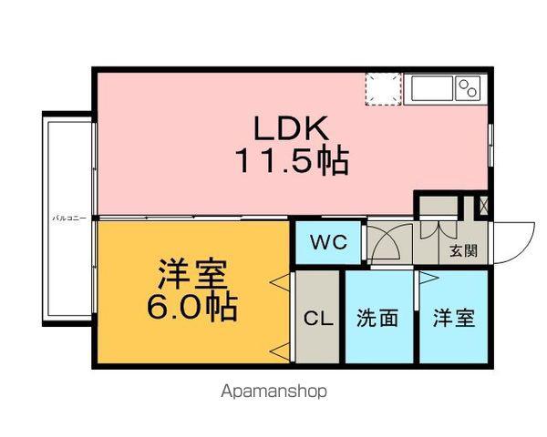 サンライズⅠ番館(1LDK/2階)の間取り写真