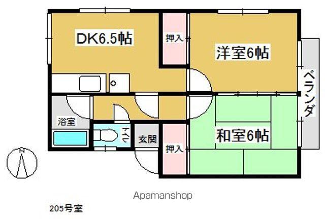 ハイツ大成(2DK/2階)の間取り写真