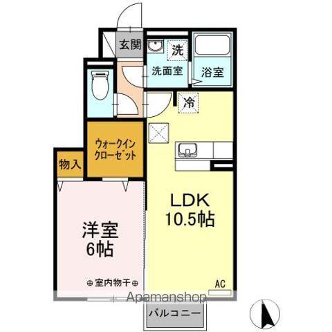 レグレス(1LDK/1階)の間取り写真