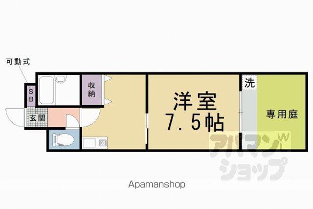 マンション西嵐(1DK/1階)の間取り写真