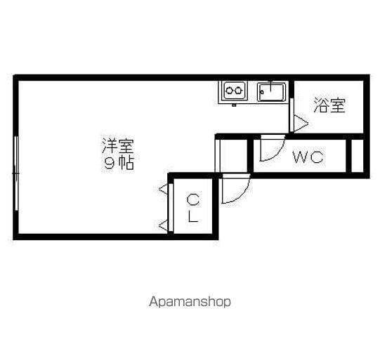 セジュール・マリオット(ワンルーム/1階)の間取り写真