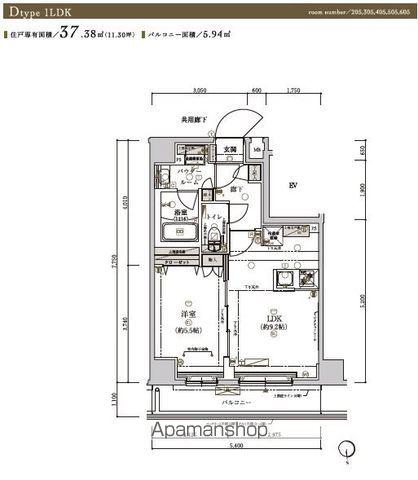 メインステージ浮間舟渡(1LDK/4階)の間取り写真