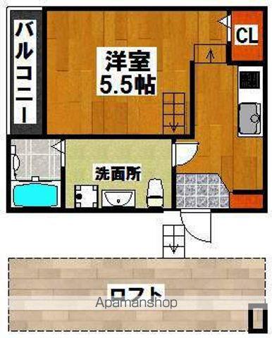 フェリオ北清水(ワンルーム/1階)の間取り写真