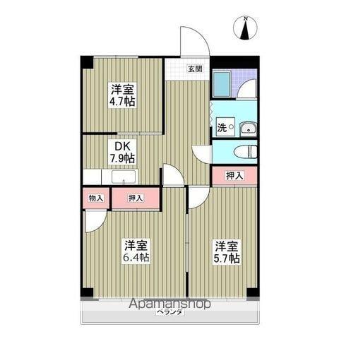 コーポサンライズモリ(3DK/5階)の間取り写真