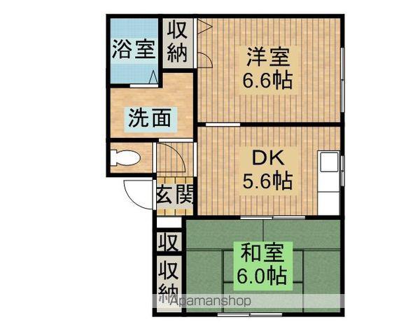 エスポワール城北B(2K/1階)の間取り写真