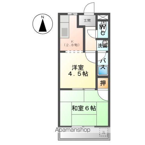 コーポナチ(2K/2階)の間取り写真