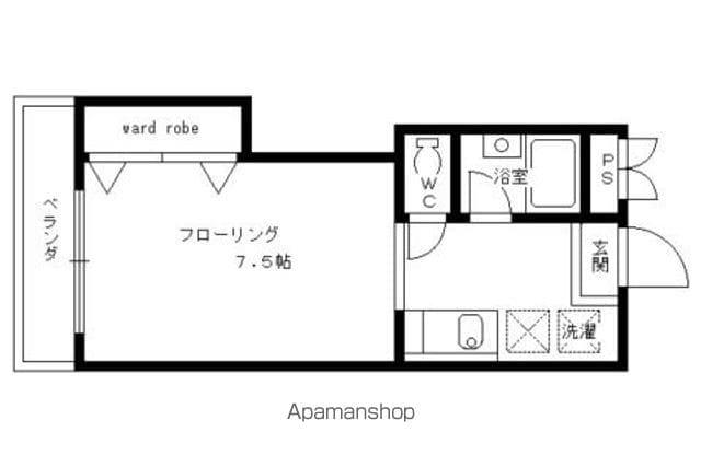 白梅ヒルズ(1K/1階)の間取り写真