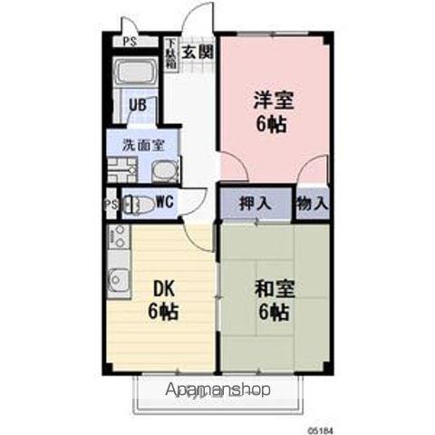 SURPLUSレオパレスA(2DK/1階)の間取り写真