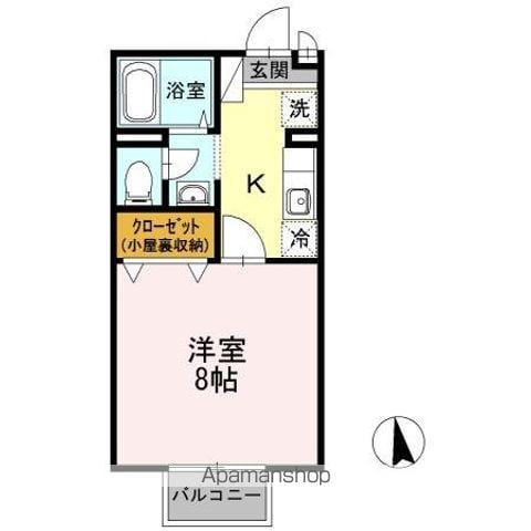 メゾンリベルテB(1K/2階)の間取り写真