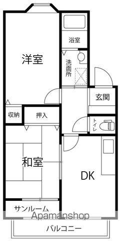 ベルドミール駅西(2DK/2階)の間取り写真