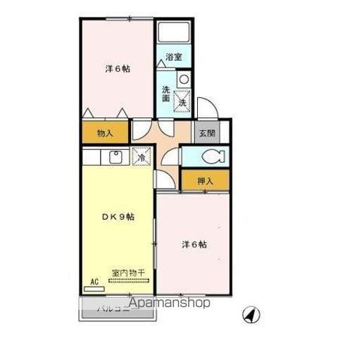 ハイム美須(2DK/1階)の間取り写真