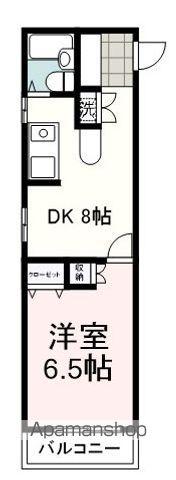 桜館12(1DK/3階)の間取り写真