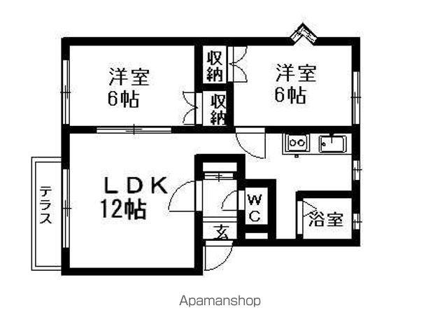 ヴェルディー青葉(2LDK/3階)の間取り写真