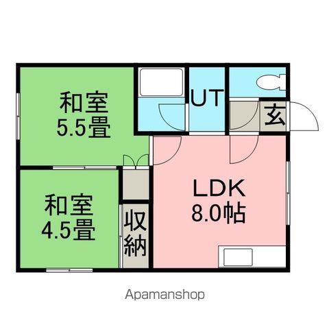 あかつきマンション(2DK/1階)の間取り写真
