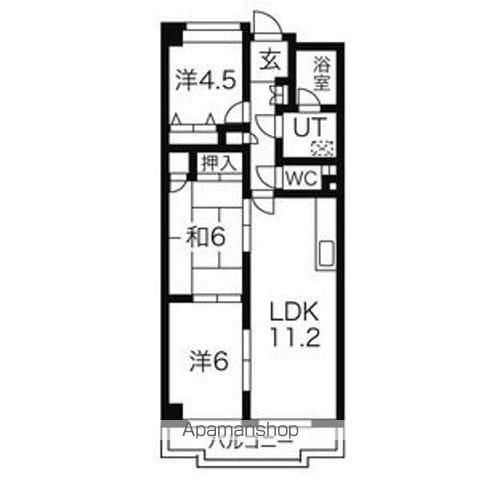 アメニティコーワ(3LDK/4階)の間取り写真