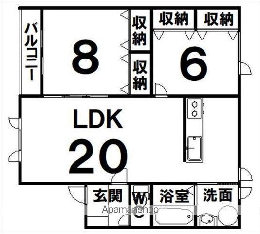 根室本線 帯広駅 バス乗車時間：11分 西１２条１３丁目バス停で下車 徒歩4分 3階建 築13年(2LDK/2階)の間取り写真