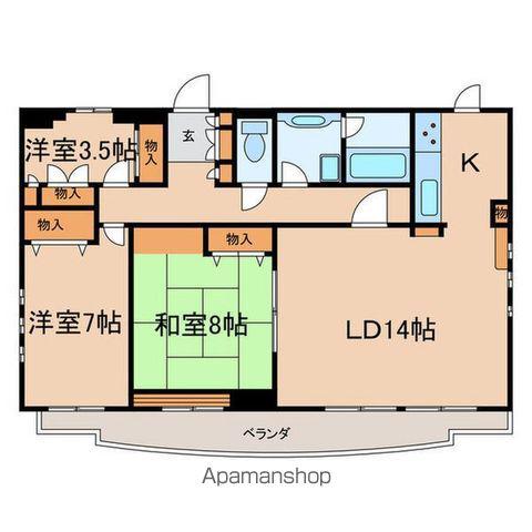 アムール虹ヶ丘(3LDK/7階)の間取り写真