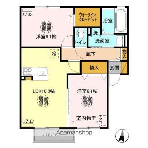 グランマーレ L(2LDK/2階)の間取り写真