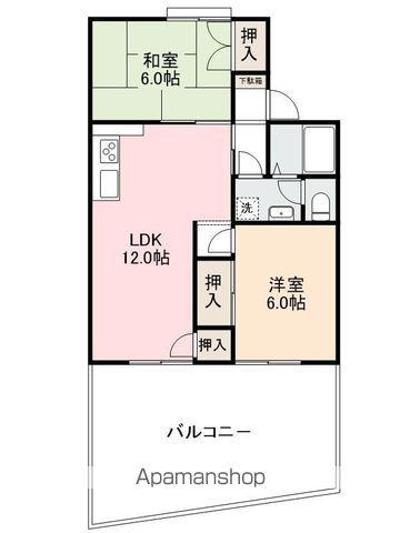 瀬戸ハイツAB(2LDK/2階)の間取り写真