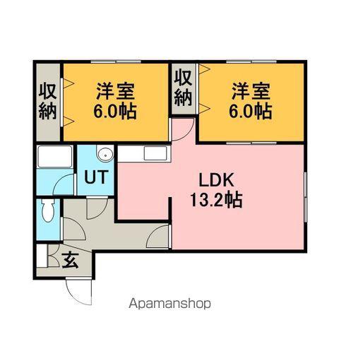 ラ・メール桂岡A(2LDK/2階)の間取り写真